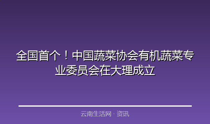 全国首个！中国蔬菜协会有机蔬菜专业委员会在大理成立