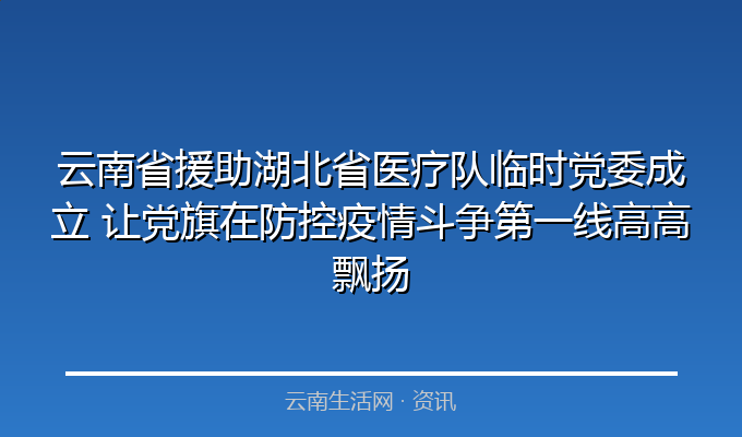 云南省援助湖北省医疗队临时党委成立 让党旗在防控疫情斗争第一线高高飘扬